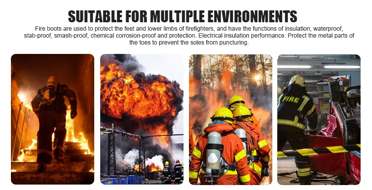 Высокое качество работы огнезащитный пожаротушения защитные сапоги из ПВХ