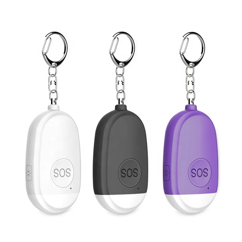 USB Rechargeable Women Safety Personal 130db Loud distress Alarm with LED Signal light and Keychain