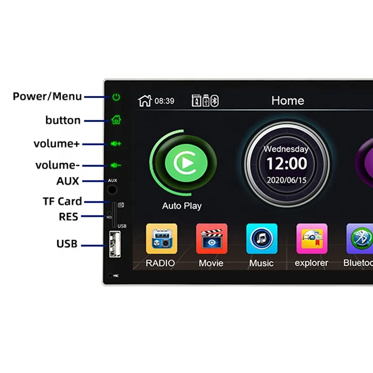 Wholesale 7919S 2 Din 7 Inch MP5 Player Support Car radio Built-in Bt Subwoofer Car Radio Stereo