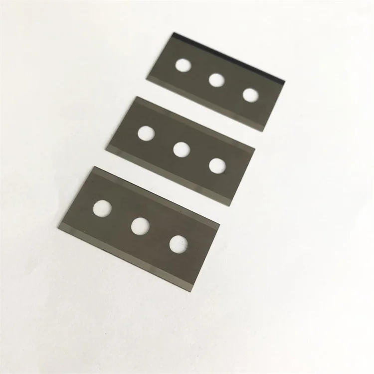 New Design Tungsten Carbide Ceramic Double Three Hole Slitting Blade for Machine Protective