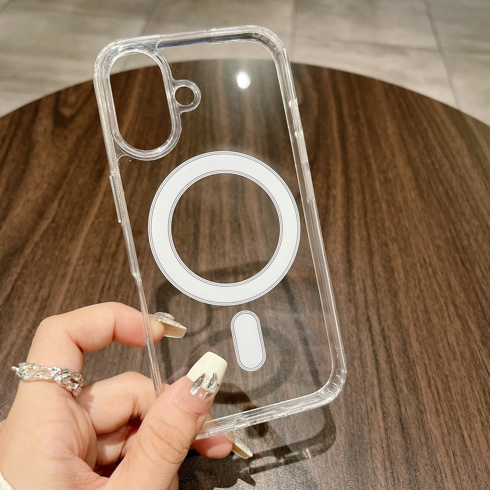 Magnetic Transparent Wireless Charge Phone Case For iPhone 11 12 13 14 15 16 Pro Max Plus Mini X 7 8 Shockproof PC Cover