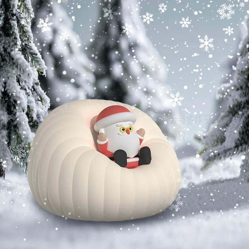 ICARER FAMILY Kids Gift Silicone Anime Kids Santa Claus Nightlight  Lamp  Cute Baby  Night Light For Room