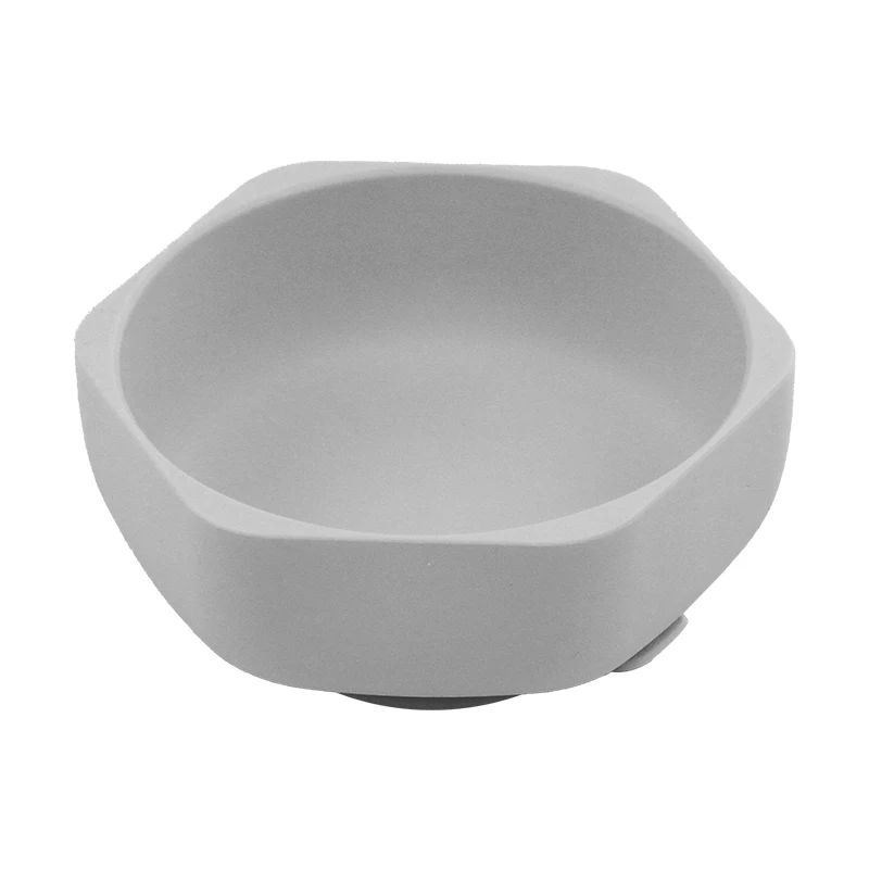 New Design Baby Feeding Plate Silicone Hexagon Suction Bowl Kids Bowl for 0-12 Months Baby