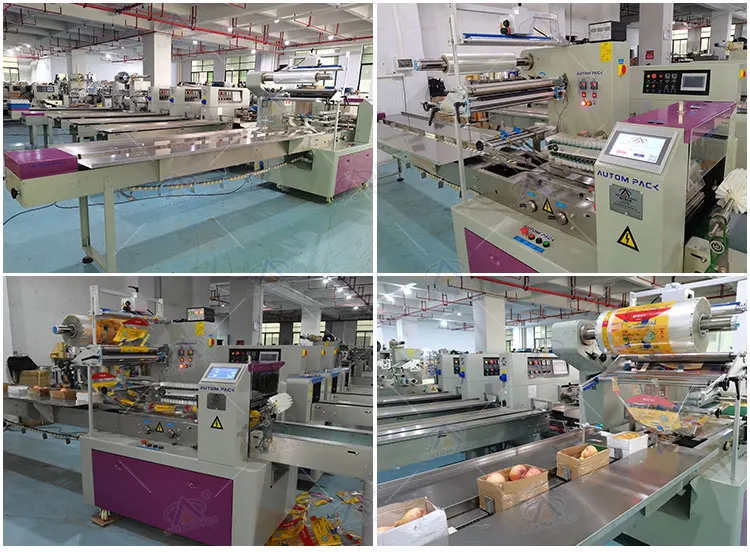 Automatic Sandwich Biscuits food cup cake muffin Tiramisu Macaron Cookies Puffs Chocolate Pillow Packaging machine