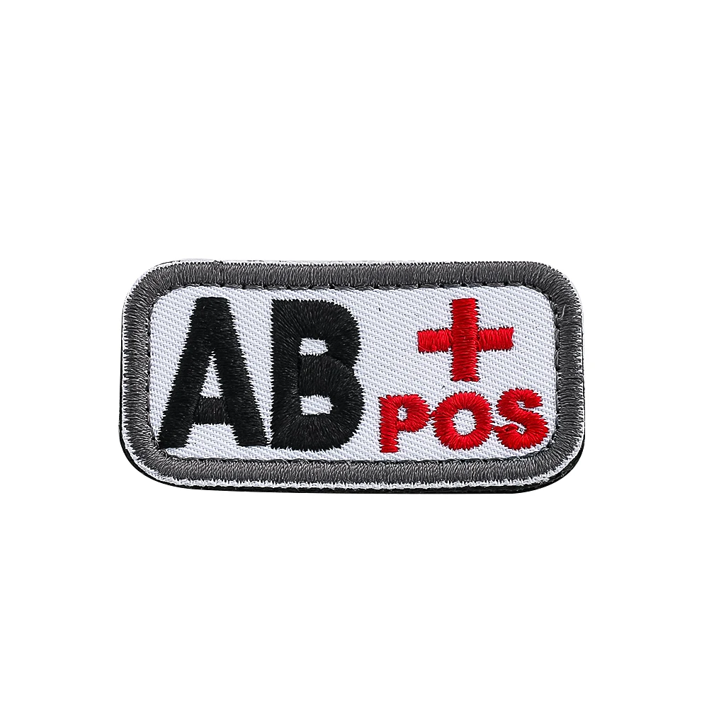 individuation blood type hook and loop fastener embroidered badge patches fastening Sewing Supplies clothes decoration patches