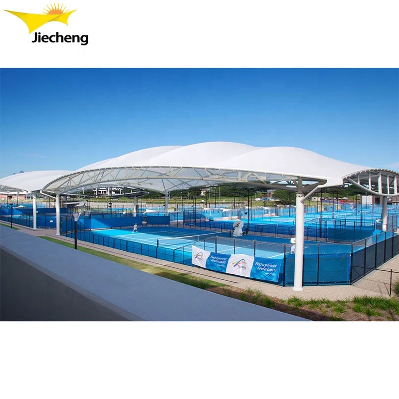 Низкая цена с сетчатым водонепроницаемым покрытием ткань petarpaulin падел покрытия теннисного корта навес для спортивной площадки
