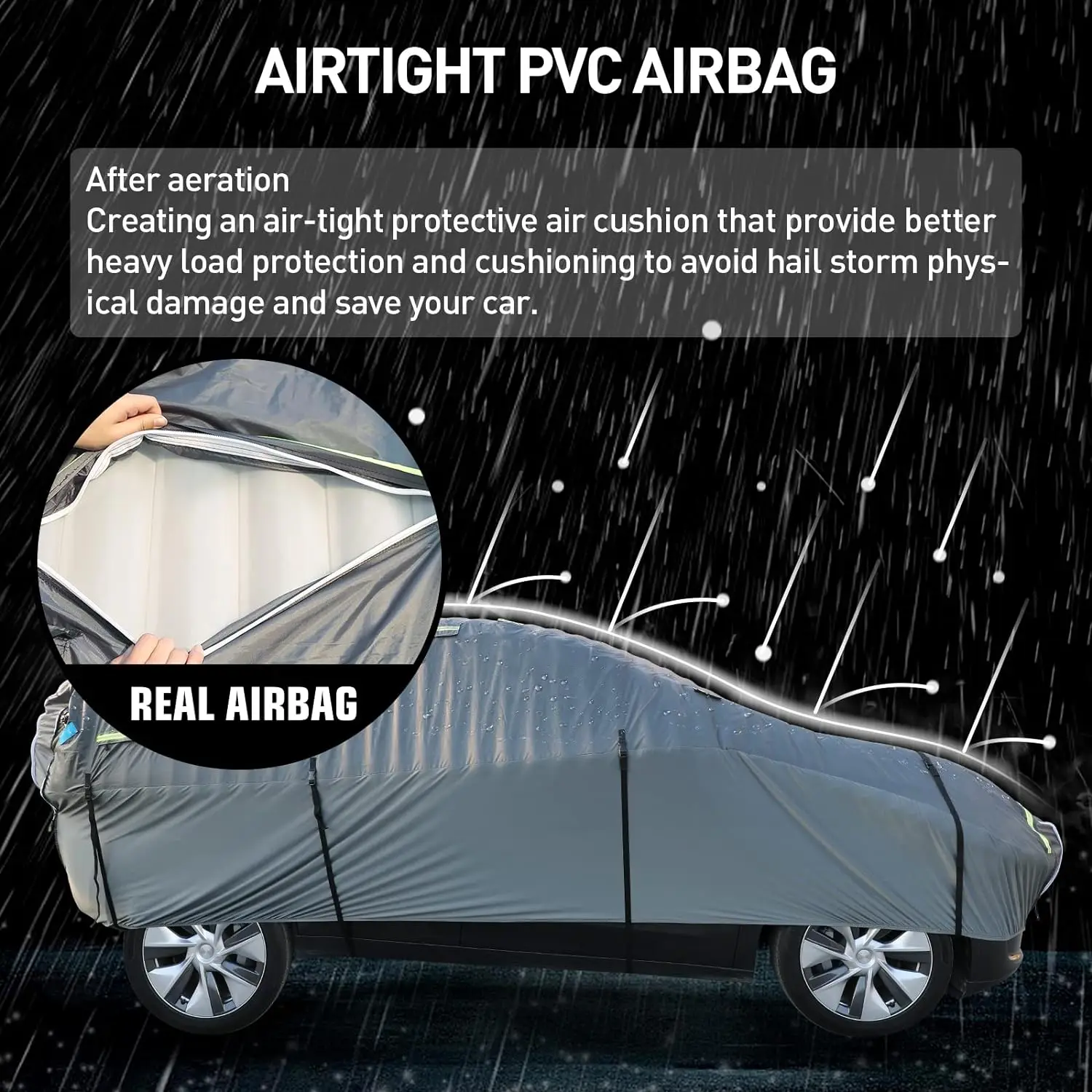 Inflatable Automotive Vehicle Cover Storm Hail Proof Protection Foldable Padded inflatable Hail Car Cover