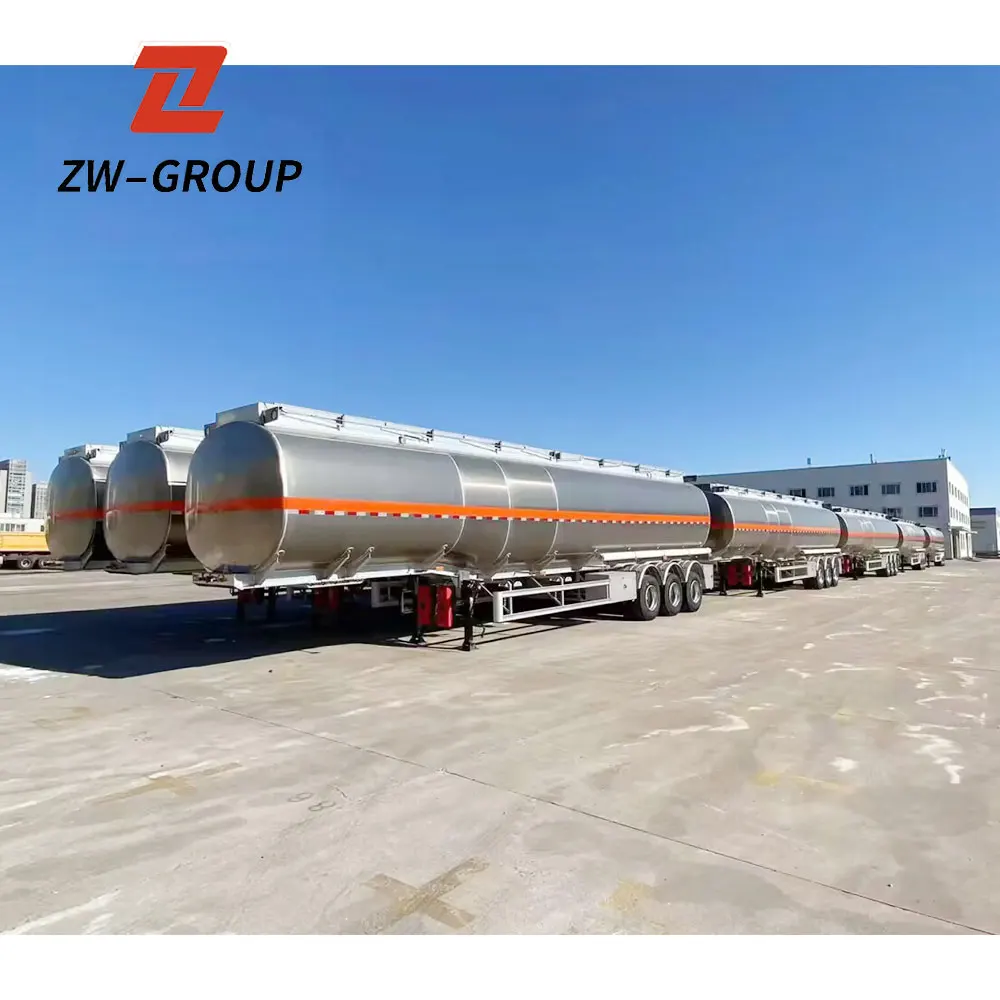 ZW Group 3 axle 45000 Liters Aluminum Alloy Fuel tanker semi trailer for Saudi Arabia