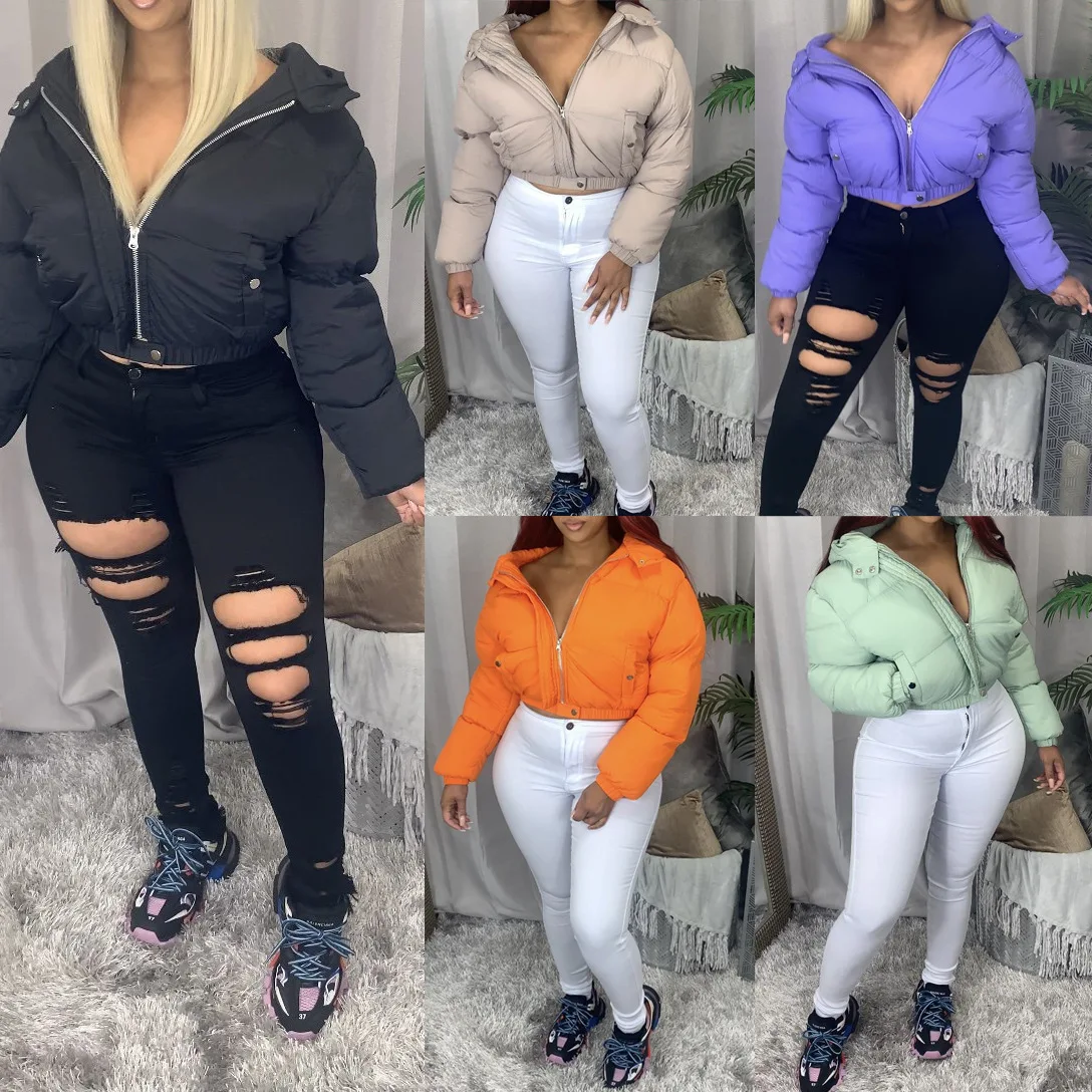 2021 crop top puffer jacket jackets women coats