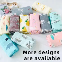 New Design Custom Patterns Organic Cotton Bamboo Baby Muslin Wrap Unique Swaddle Blanket With Labels