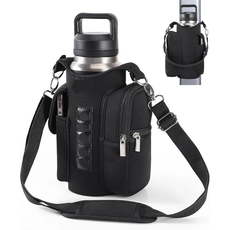 Custom Wholesale 5 Built-in Magnetic Gym Bag Waterproof Multifunctional Water Bottle Holder with Phone Pockets for Men Women