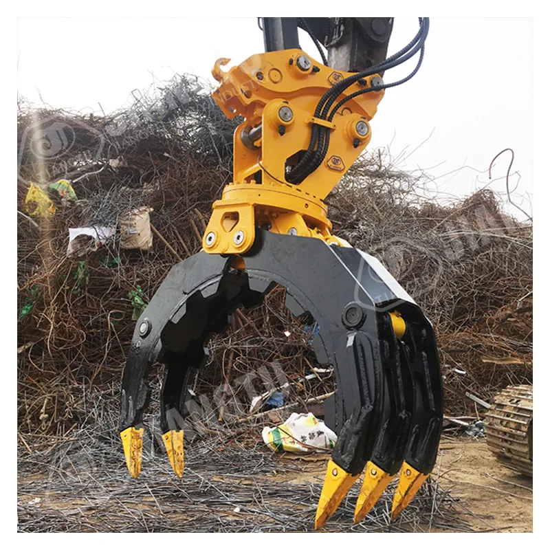 Scrap Metal Stone&Wood Excavator Grab Hydraulic Rotation Log Grapple For All Brand With CE
