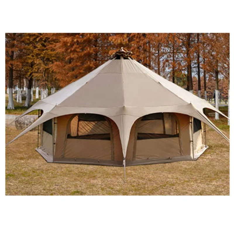 6-8 Person T/C Fabric Glamping Tent Luxury Hotel For Camping