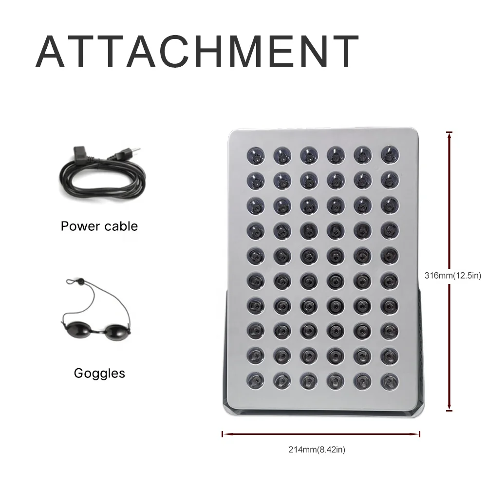 Light Emitting Diode 5wavelengths 190mw/cm Phototherapy 300W 60pcs LED Infrared Red Light Therapy Panel Device Fitness Equipment