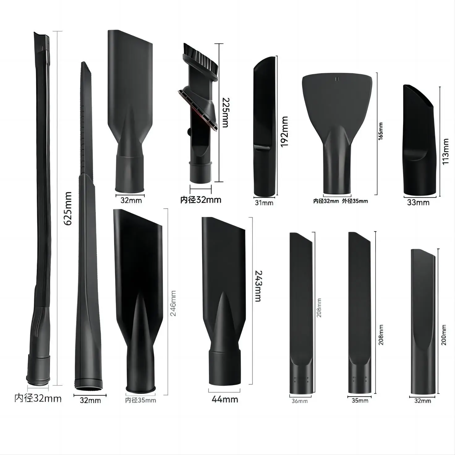 OEM Vacuum Cleaner Accessory Nozzle, 24-inch Replacement Flexible Long Reach Crevice Tool Attachment Crevice Brush Tool Kit