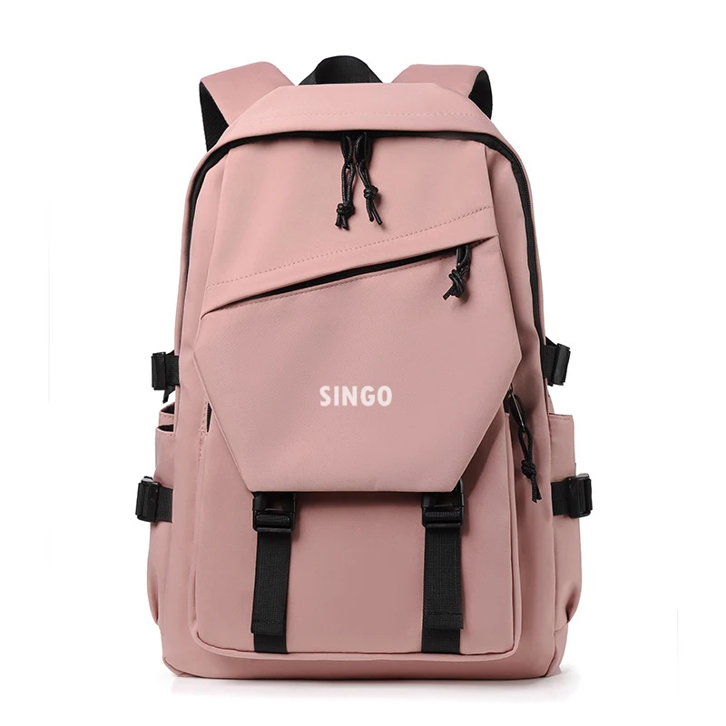 Book Bags Custom Logo Backpacks For Girls Pink Nylon Backpack 14 Inch Laptop College School Bag 2024
