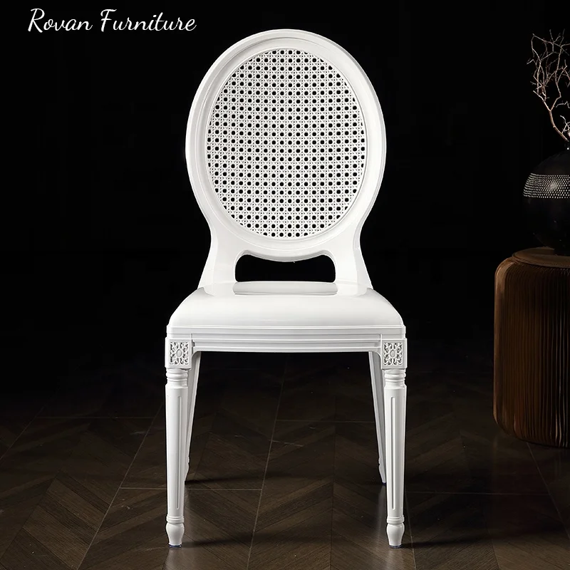 Round back resin hollow design pp  wedding plastic chair outdoor louis mesh white used princess bella chair