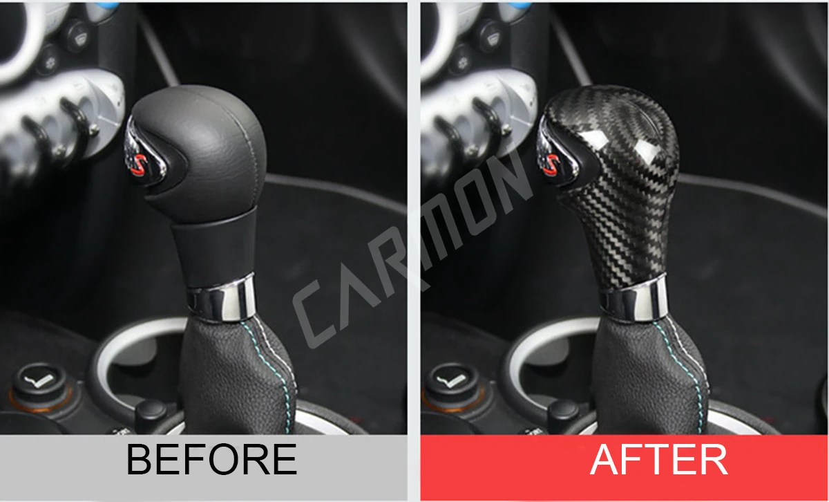 Car Interior Accessories Carbon Fiber Gear Shift head Knob cover For MINI Cooper ES R Series R55 R56 R57 R58 R59 R60 R61