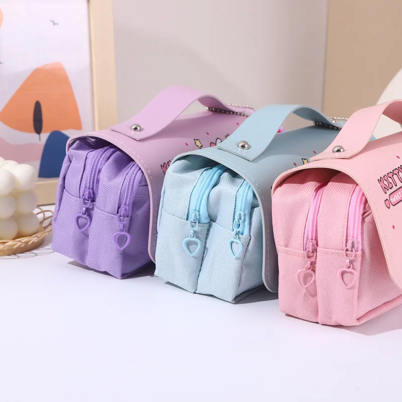 High Quality Sanrioo pencil case Large Storage Multi-stratification Cartoon Peripheral Hello a kitty School Students Pencil Box