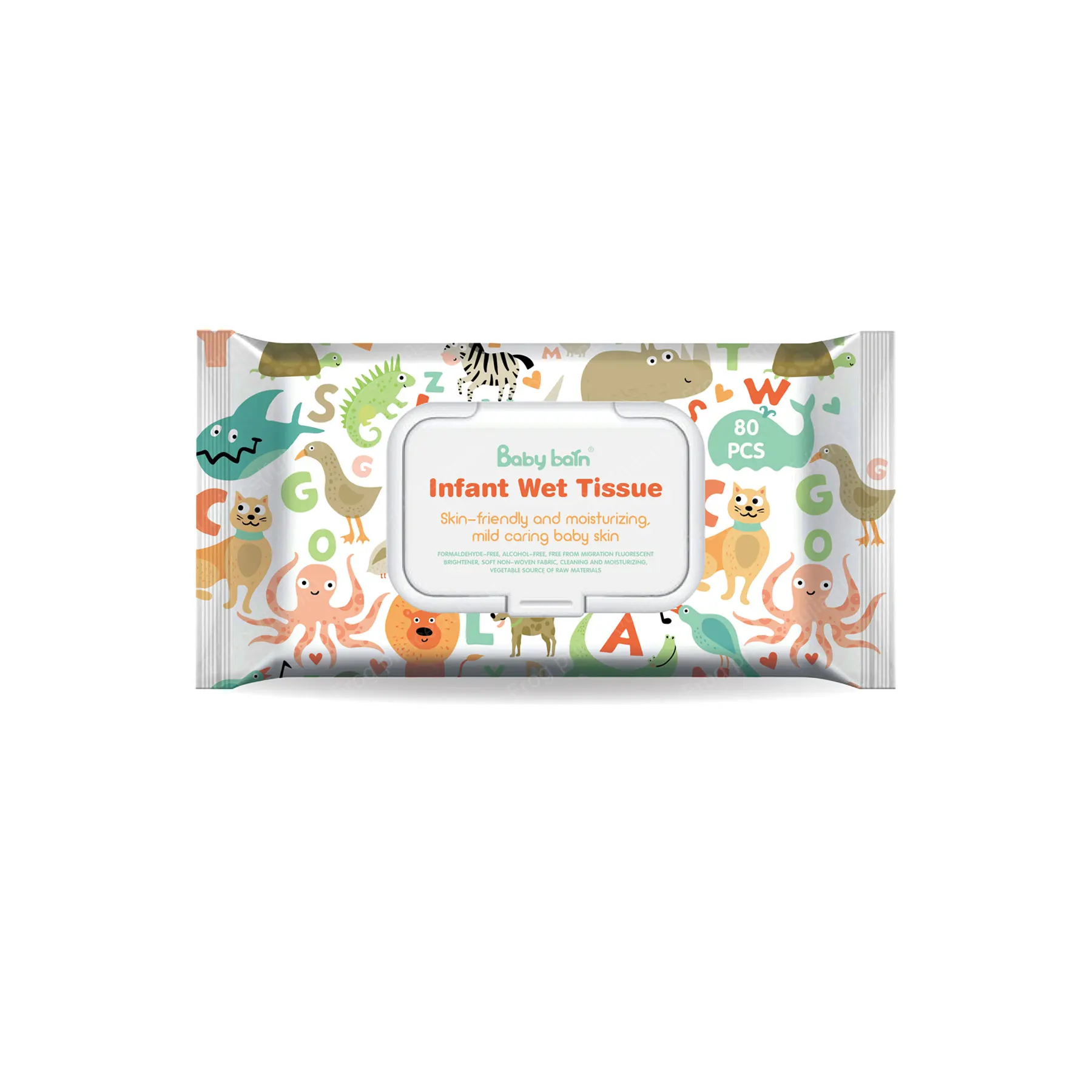 Customizable Hypoallergenic Scented Bamboo Biodegradable Flushable Baby Wet Tissue Wet Wipes