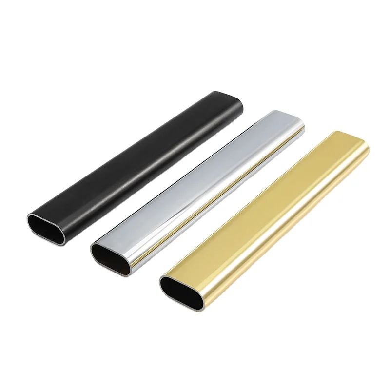 High Quality Furniture Laundry  Accessories Wardrobe Tube White Oval Hanging Rod