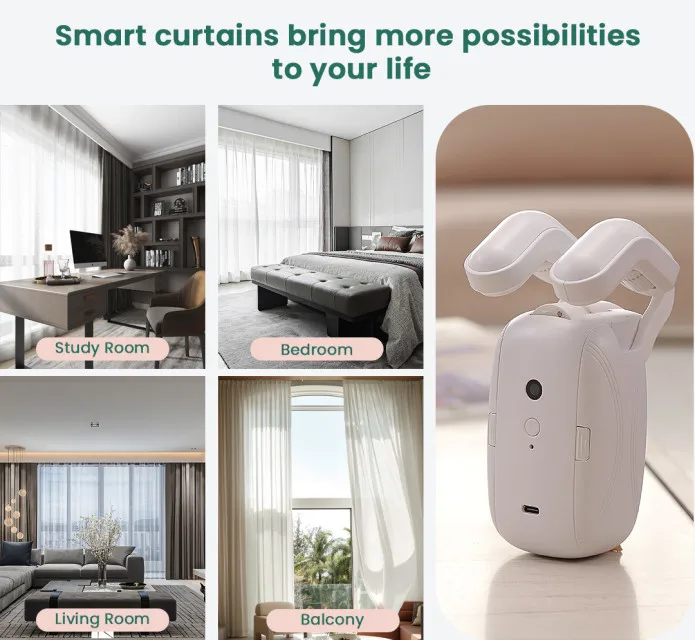 3 in 1 Smart Tuya WIFI Automatic Curtain opener Voice Control Electric Wireless Smart Home Curtains Robot
