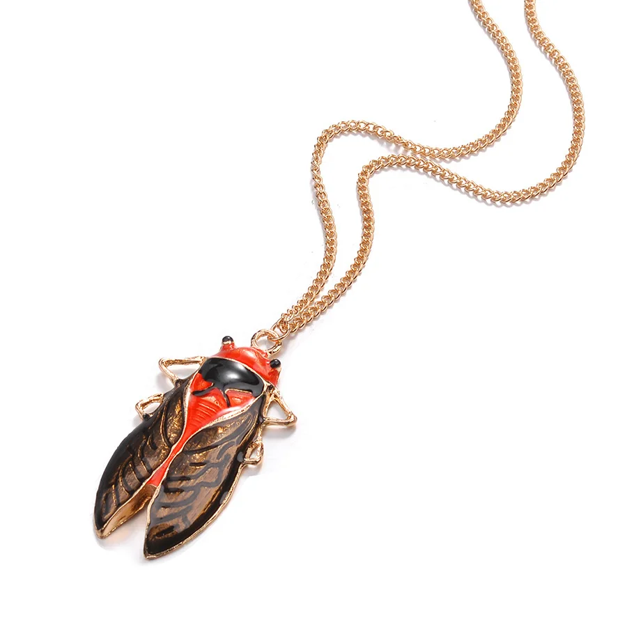 New manufacturer direct sales wish Amazon  eBay popular retro cicadas insect necklace wholesale