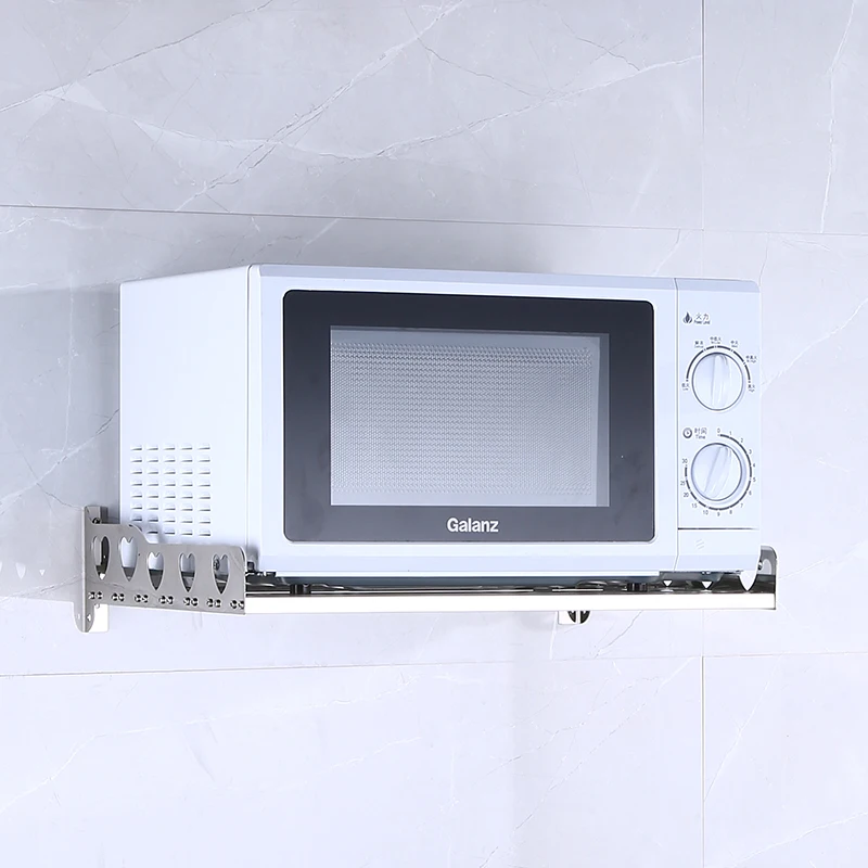 Wholesale multifunctional stainless steel wall-mounted kitchen microwave oven storage rack