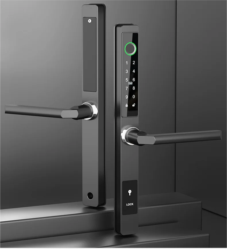Aluminum alloy grade C lock cylinder entry door lock intelligent fingerprint electronic lock for door