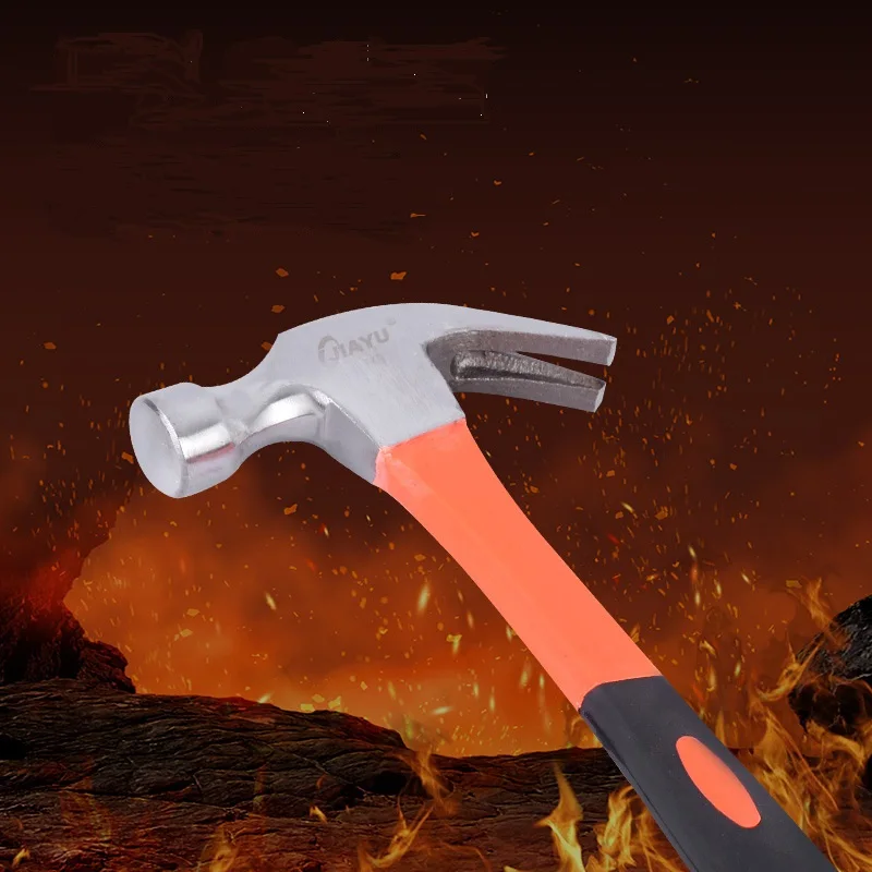 High Quality Carbon Steel Plastic Handle 0.25kg 0.5kg Claw Hammer Carpenter Hand Tools