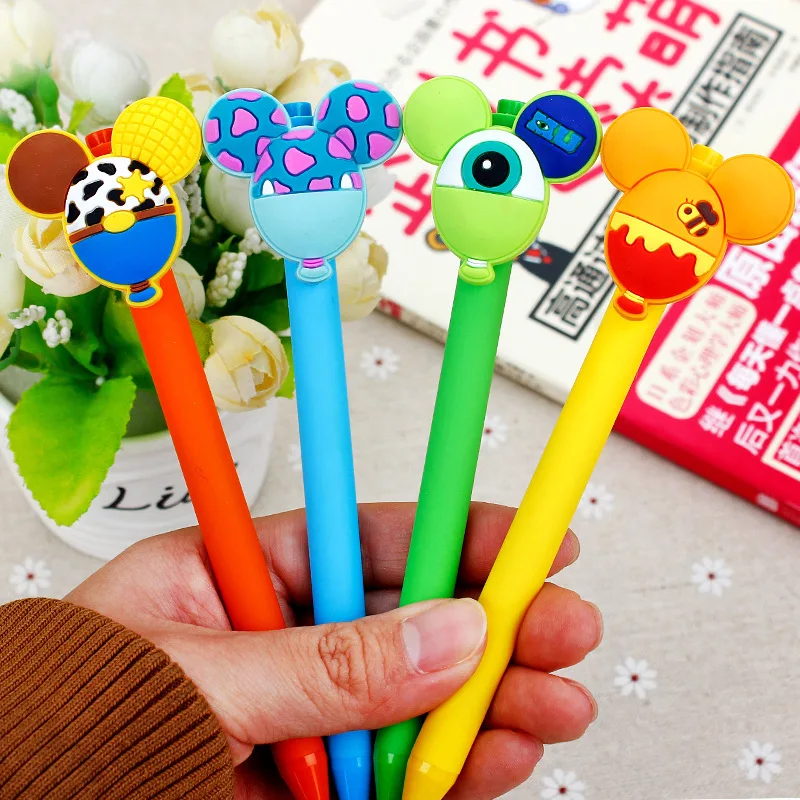 New Stitch Mickey Minnie stationery Black gel pen cute Silicone doll cartoon student supplies female gift