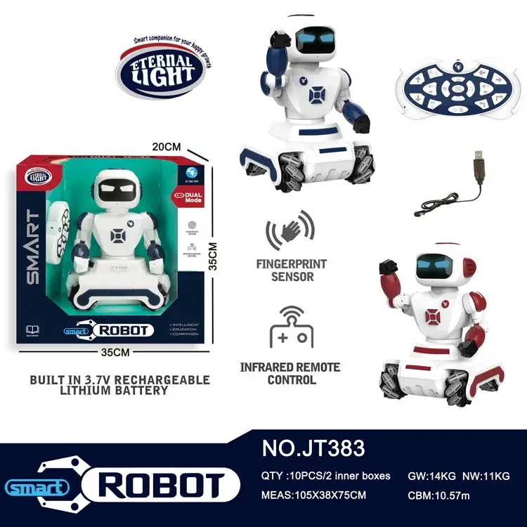 Hot selling  plastic toys remote control robot -16 keys educational toys robot for kids