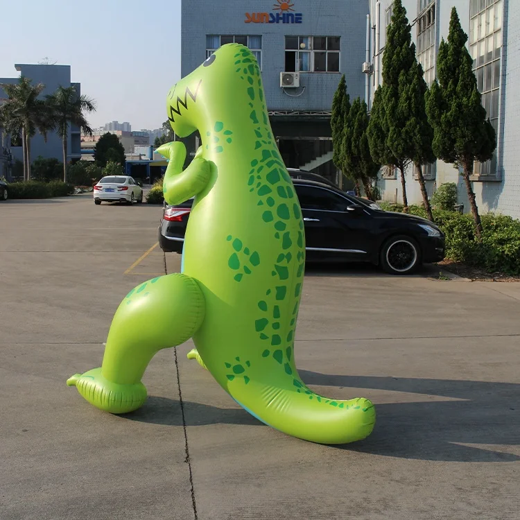 Extra Large 6 Feet Tall Summer Fun Yard Green Inflatable Dinosaur Sprinkler