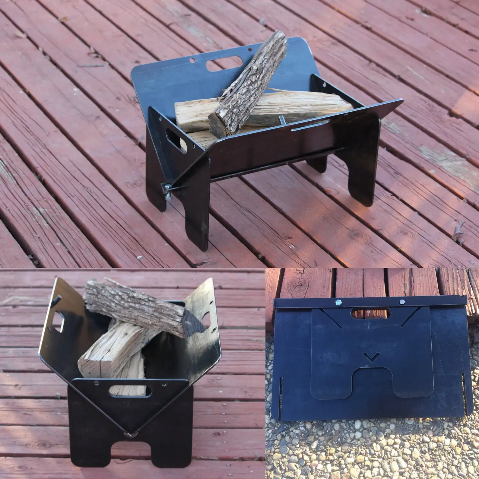 
Fire Pit Grill Collapsible foldable and Portable wood stove fire pit camping outdoor 