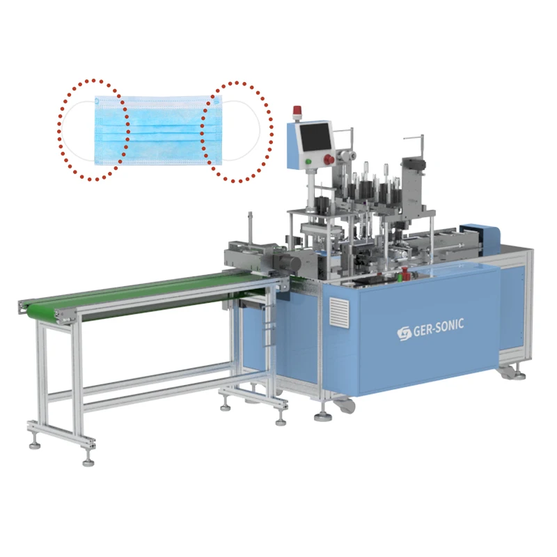 
High speed ultrasonic automatic earloop face mask earband ear-loop spot welding machine 