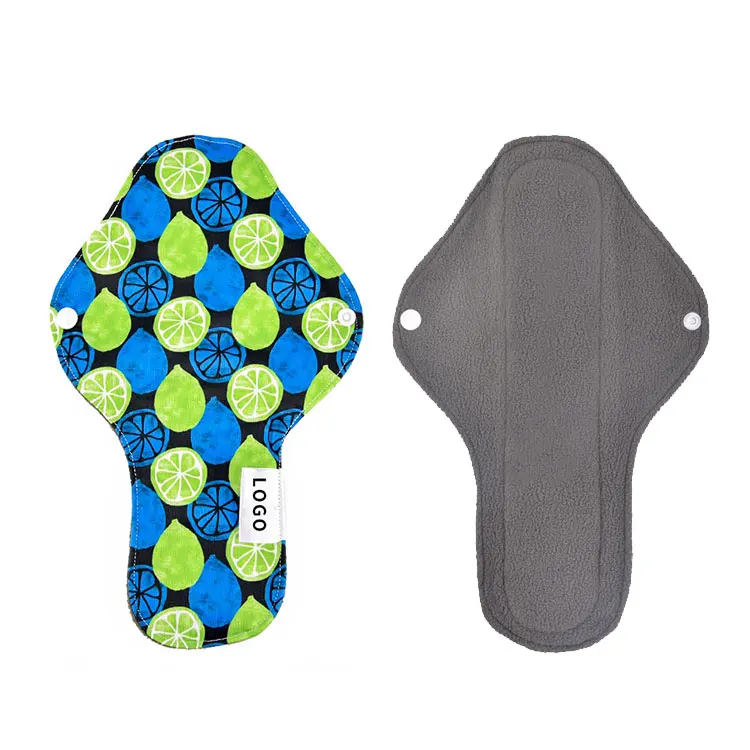 EASYMOM Hot Sale Low Price 18*31cm Natural Bamboo Charcoal Material 2 Layers Microfiber Reusable Sanitary Napkin Pads with Wings