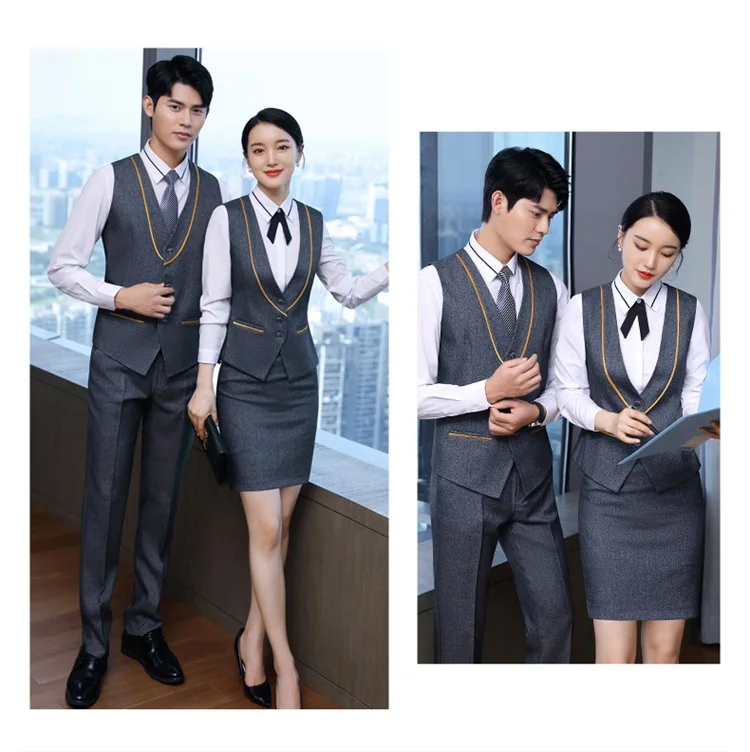 Custom Factory Direct One Stop Service Uniforms Ladies Blazer Corporate Jacket Shirt and Pant Women Staff Office Work Uniform