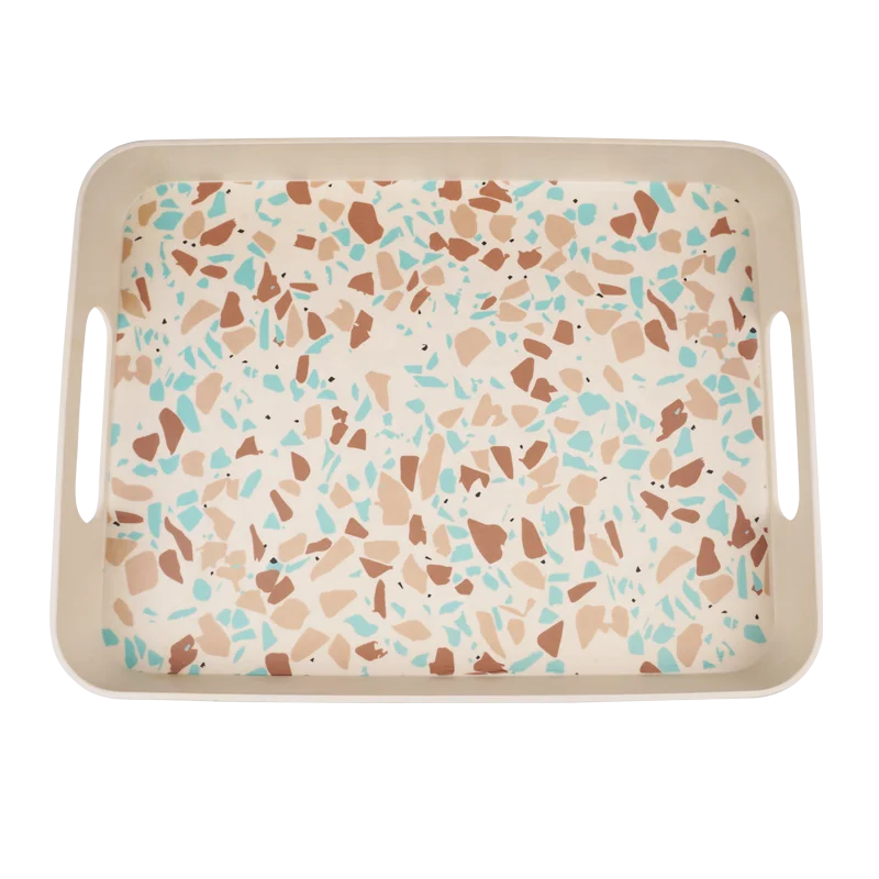 Funny animals eco-friendly bamboo fibre tableware rectangle tray