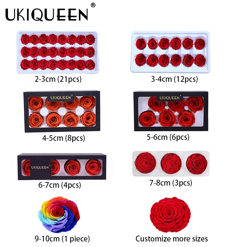 Yunnan Culinan factory wholesale a grade stabilized rose preserved long preserved roses 4-5cm stabilized eternity flower