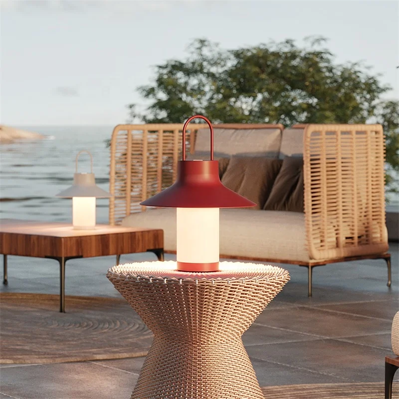 Hotel Luxury Modern Outdoor Lantern Mushroom Shades Rustic Table Stick Lamp for Camping