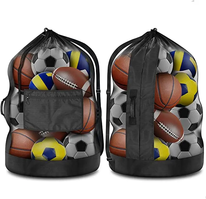 Professional Sport Equipment Drawstring Mesh Sack Basketball Ball Bags Football Soccer Mesh Ball Bag