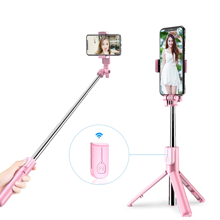 New design selfie stick Adjustable length flexible wireless remote selfie stick tripod