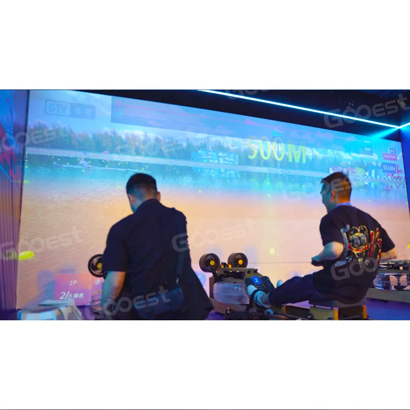 Digital Immersive Interactive Multimedia Wall Projection Sport Game Extreme Rowing