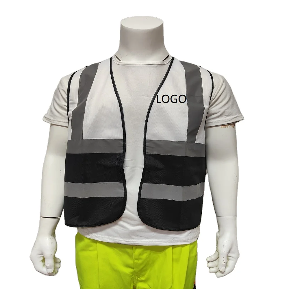 Hi-Vis Engineer Safety Vest Cheap White With Velcro Open Normal Reflective Vest White Yellow Orange Color