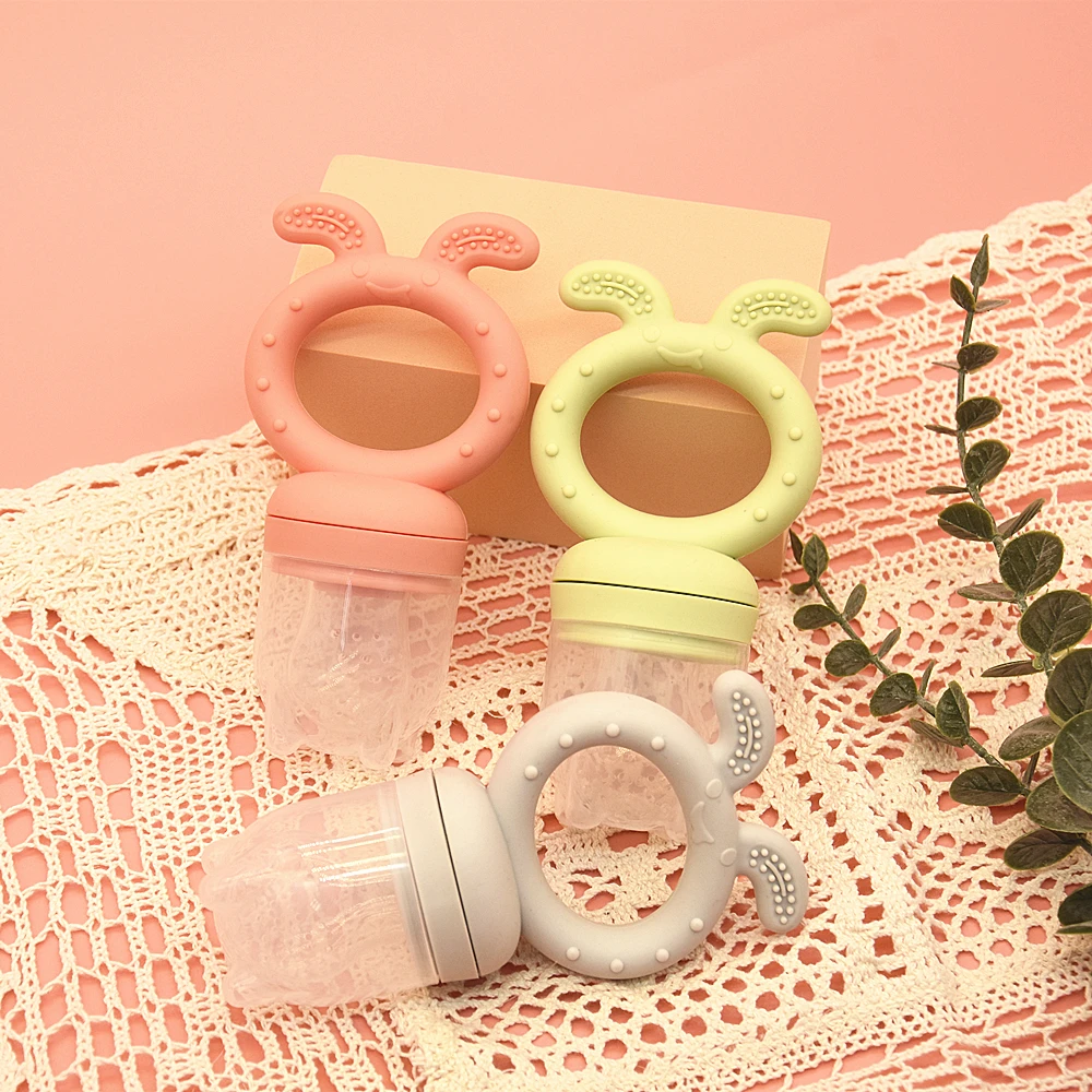 Hot BPA Free 0-12 Months Infant Never Drop Soothing Teether Baby Fruit Food Feeder Pacifier Silicone Fresh Food Feeder Teether
