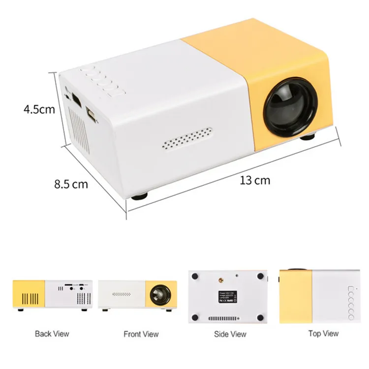 Widescreen projector for home theater movie video games Mini L portable projector4K