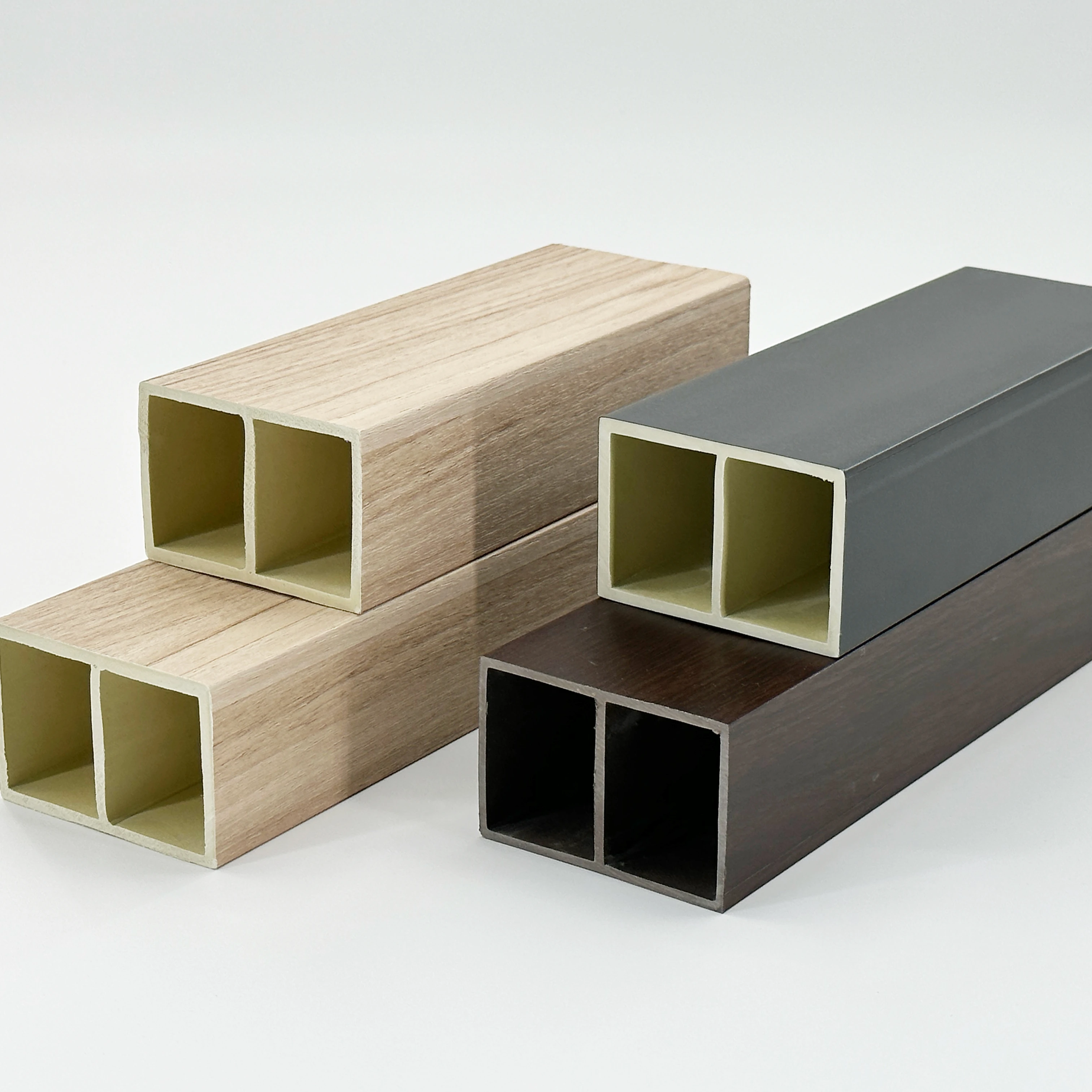 Factory Direct Sale Fire proof Indoor Outdoor Decoration WPC Hollow Square Timber Tube