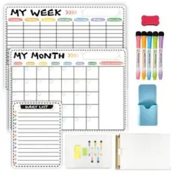 Monthly Planner Dry Erase Boards Fridge Calendar Magnetic Board Whiteboard with Thickened Magnet for Wall Hanging