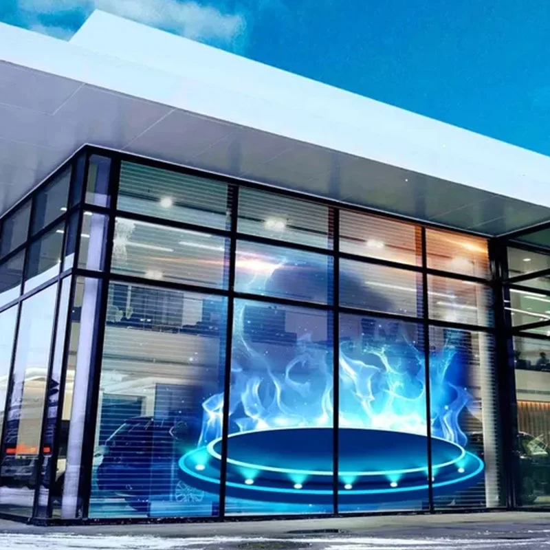 Windows Curtain Clear Large Advertising Video Wall P7.8 P10 P15 Transparent Led Screen For Architectural Glass Exterior Walls