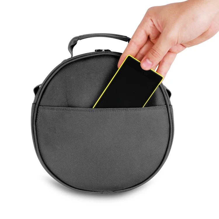 Round Shape Ballistic Nylon Custom Headphone Bag for DJ Headphones